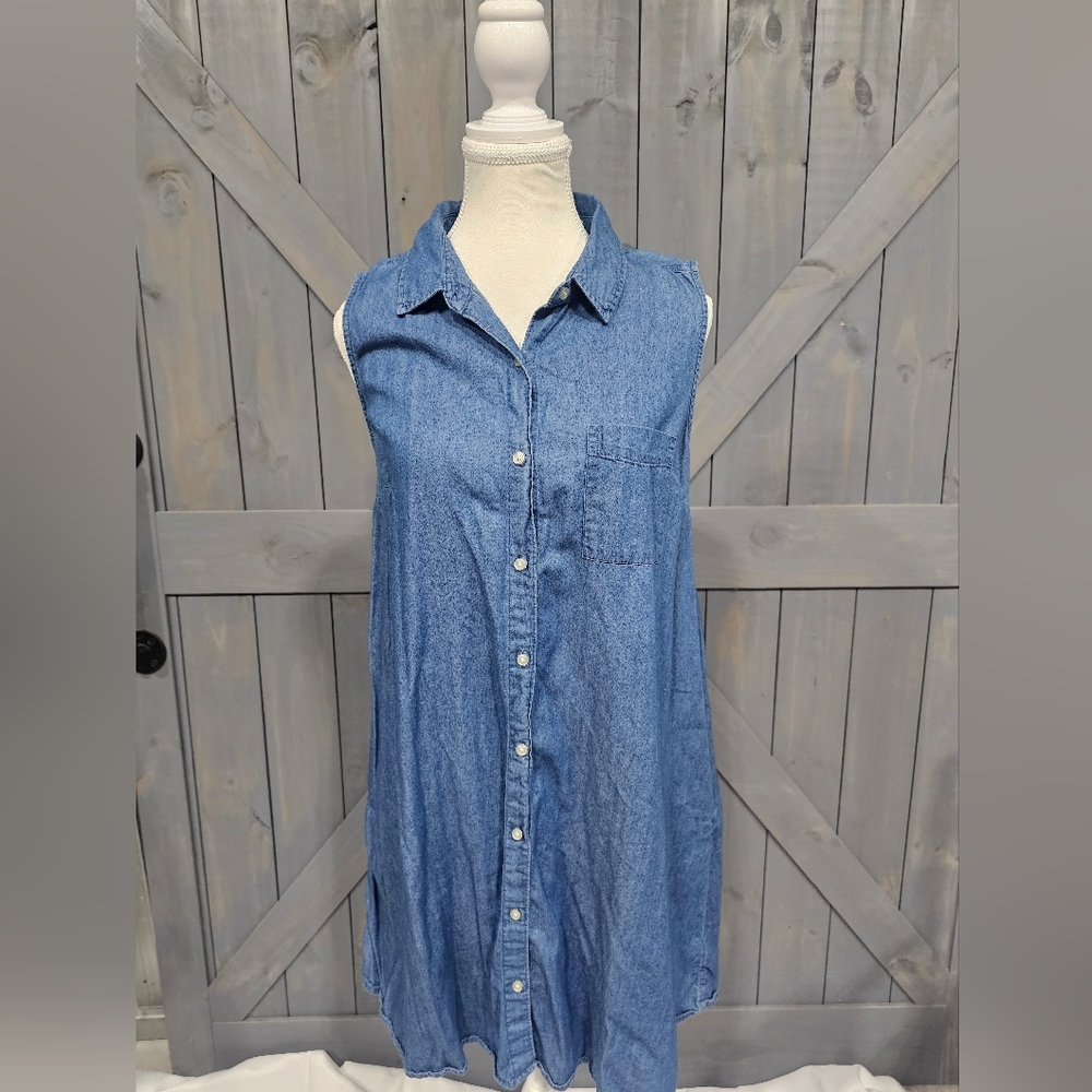Denim Sleeveless Dress with Pockets, Old Navy, Size Large